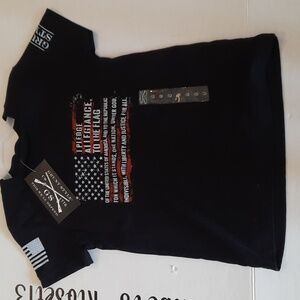 NWT Grunt Style Youth Pledge of Allegiance American Flag Unisex Shirt size Small
